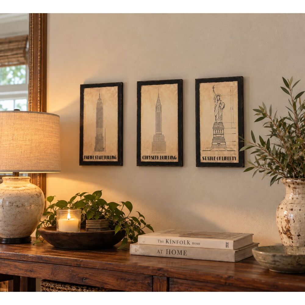 Set of 3 NYC Architectural Wall Plaques